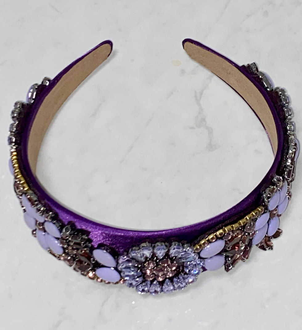 Thumbnail: Purple satin statement headband