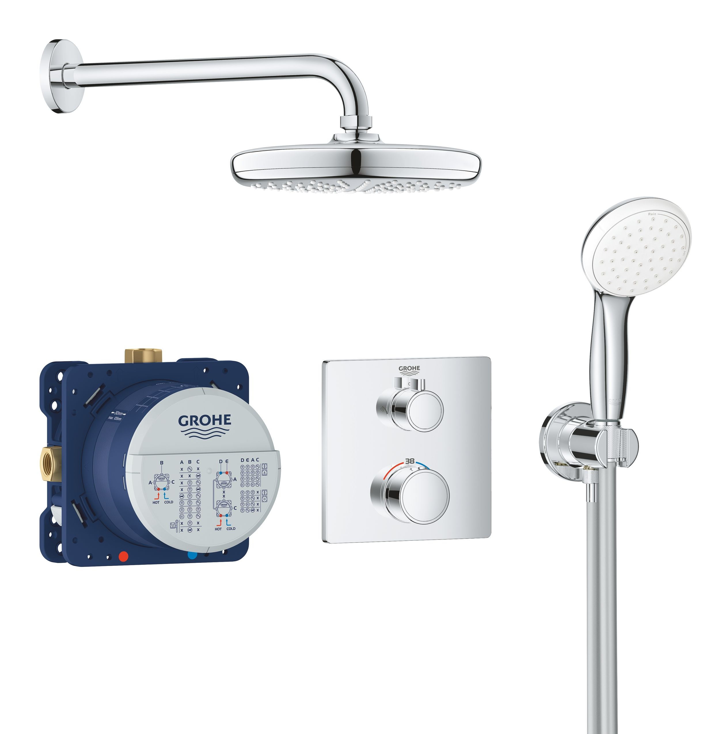 Набор для комплектации душа GROHE Grohtherm, хром (34729000)