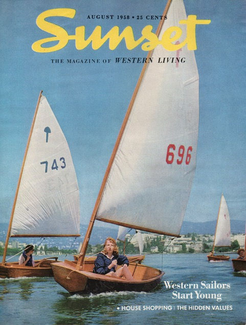 El Toros on Lake Merritt. Sunset magazine cover August 1958.
