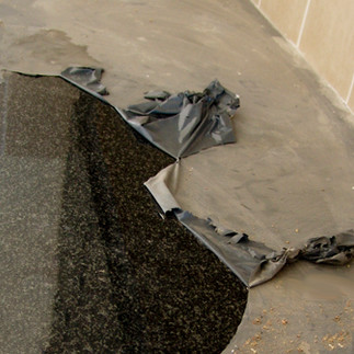 Protectapeel peeled away to reveal clean undamaged work top