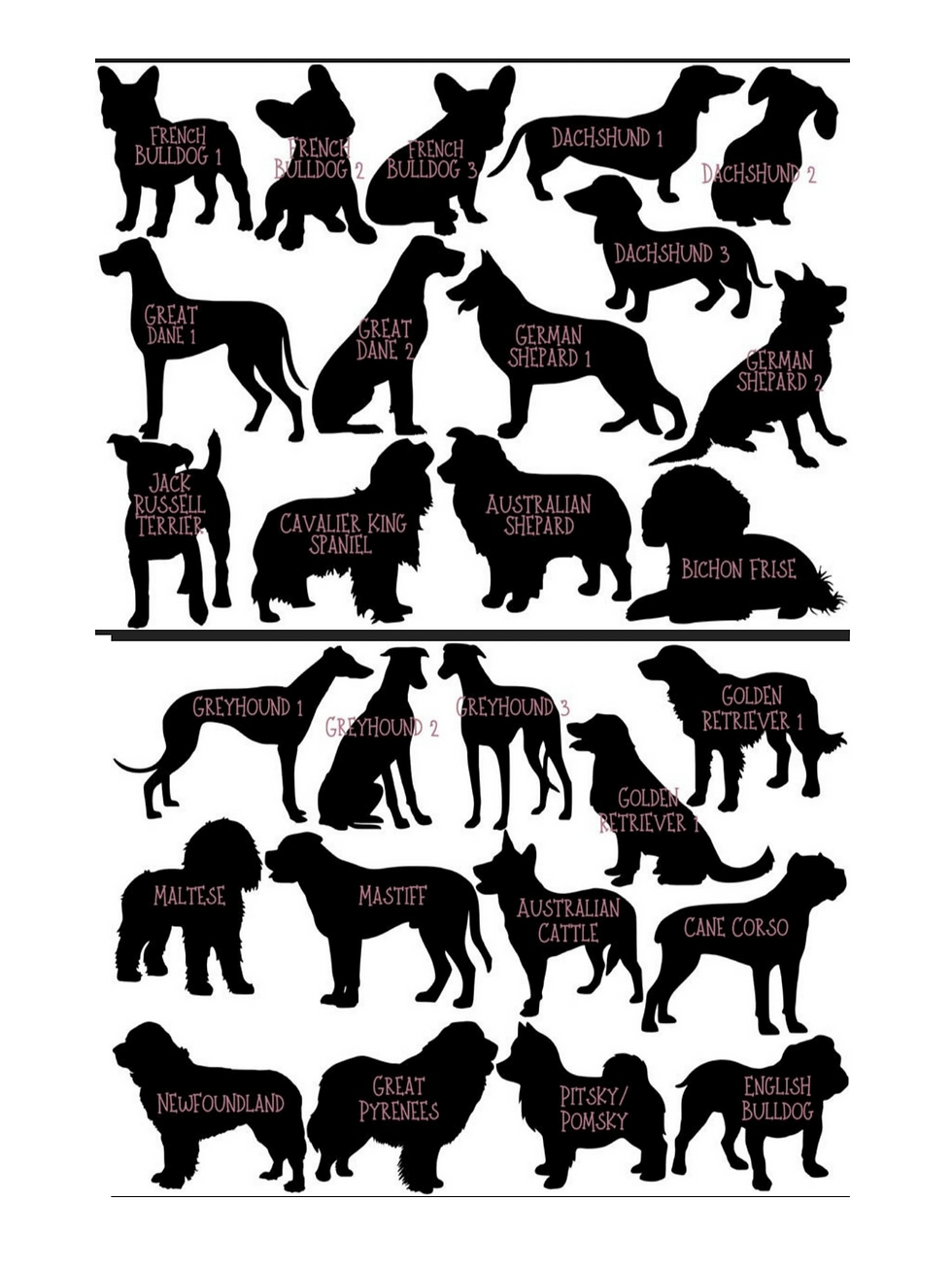 Thumbnail: DOG BREED DECAL W/NAME