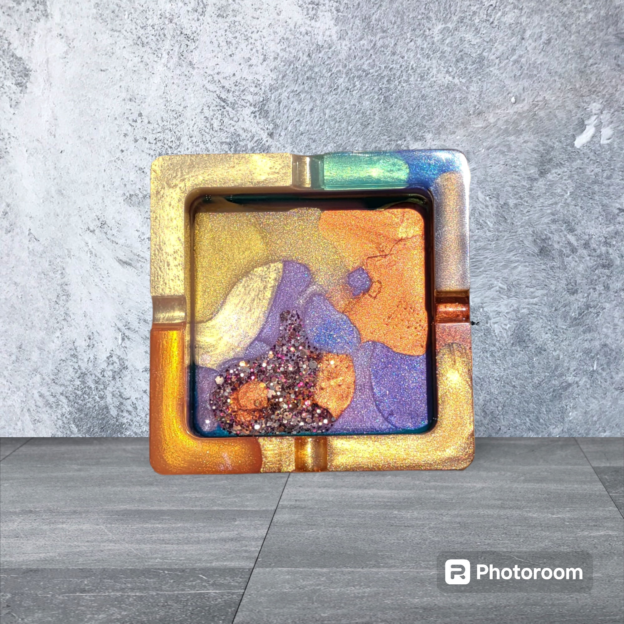 Multi-colored Resin Ashtray