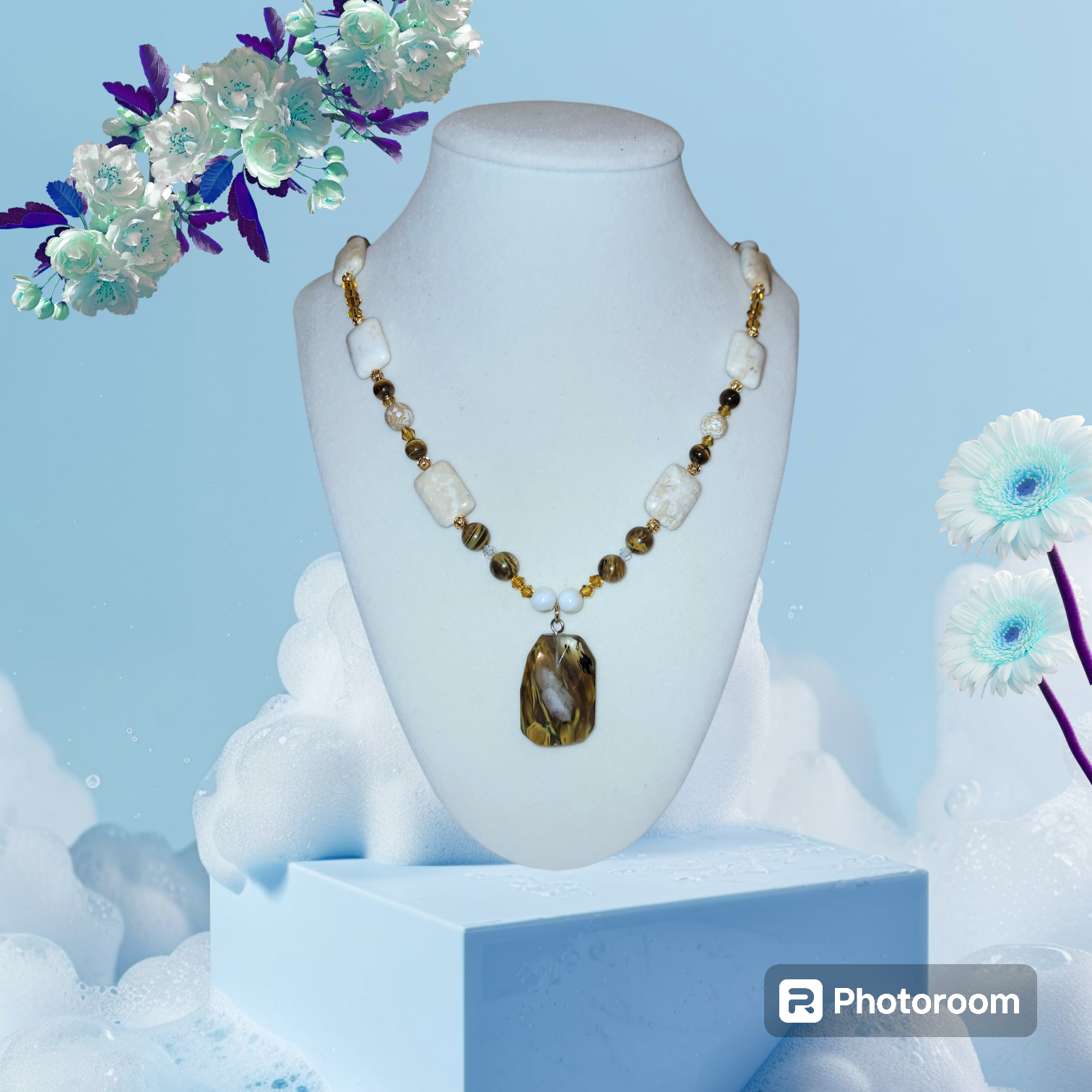 Genuine Tiger Eye Quartz Pendant Necklace