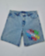 YSF Color Stacked Denim Shorts