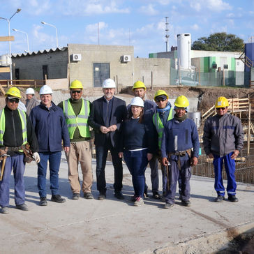 Perotti recorrió la obra de Ampliación de la Planta Potabilizadora de Granadero Baigorria