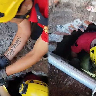 Bomberos rescataron a un gatito que cayó a una letrina en desuso en San Lorenzo