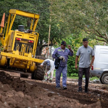 Granadero Baigorria inició obras para pavimentación en barrio Martín Fierro