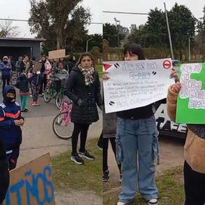 Madres y alumnos de la Escuela 1014 marcharon a la comisaría pidiendo seguridad tras las amenazas