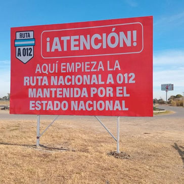 Rutas nacionales sin mantenimiento: señalizan con carteles “por el estado catastrófico” en que se encuentran