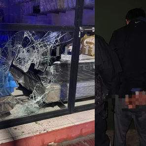 Intentó ingresar a un comercio, rompió una vidriera y terminó detenido en San Lorenzo