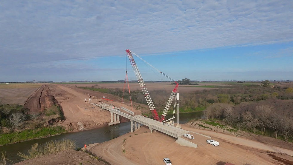Recta final del nuevo Desvío Giardino a Timbúes y avanza el puente sobre el río Carcarañá
