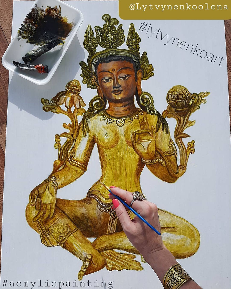 Миниатюра: "Green Tara". "Зеленая Тара".