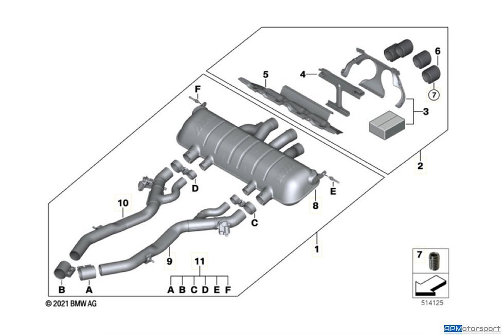 Thumbnail: G87 M2 M Performance Exhaust 18305A6A719 18305A6A6A7 18305A86350