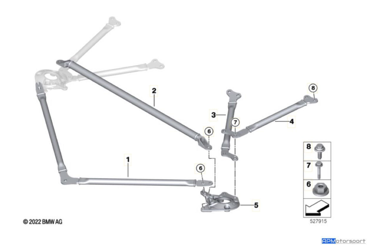 M4 GT4 CSL Strut brace 51617885847 51618417932 51618417931 51618417933