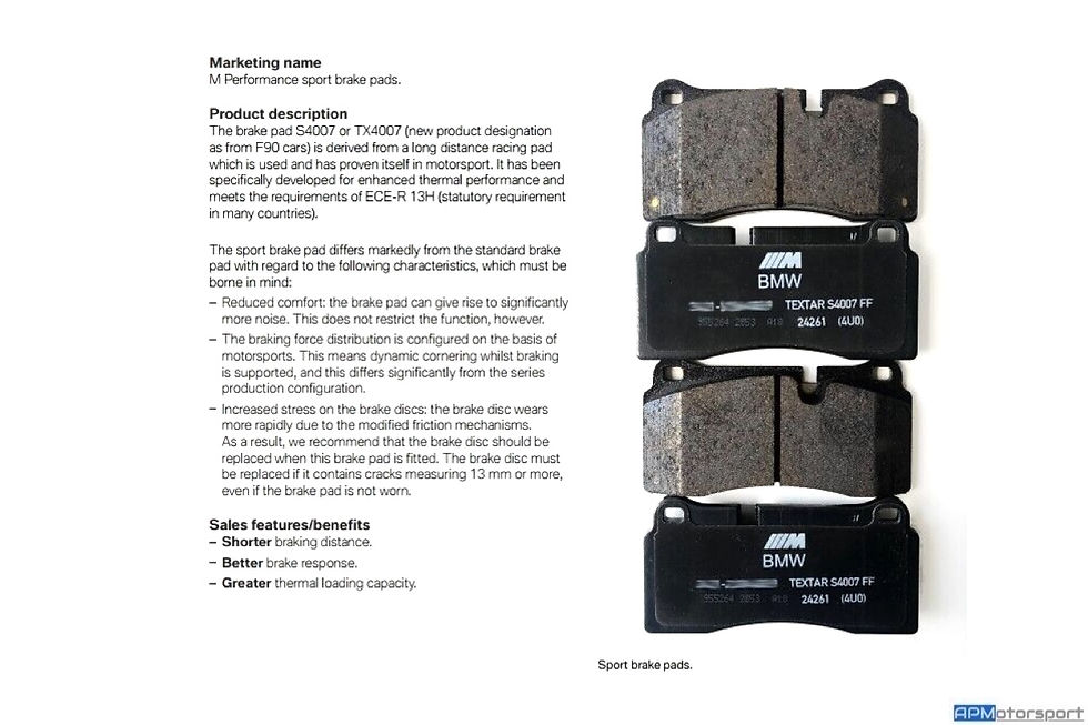 Thumbnail: G8x M2/ M3/ M3 Touring/ M4 (Road/ Sport) Brake Pad - FRONT