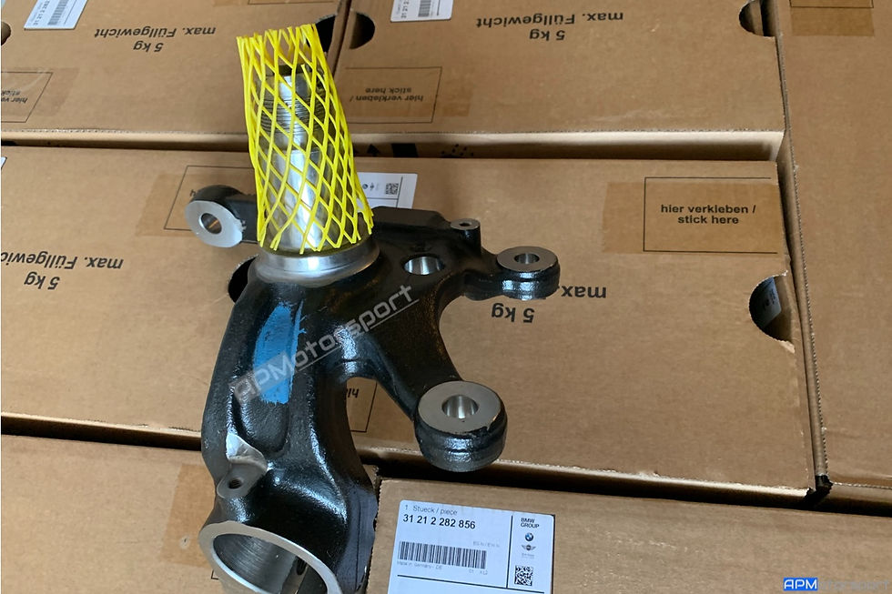 Thumbnail: BMW E46 M3 CSL Kingpin knuckle front hub 31212282855 31212282856 31212229855 31212229856