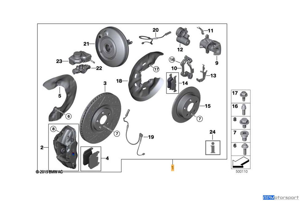 Thumbnail: F40/ F44 M Performance Brake System 34112450159 3411 2450159