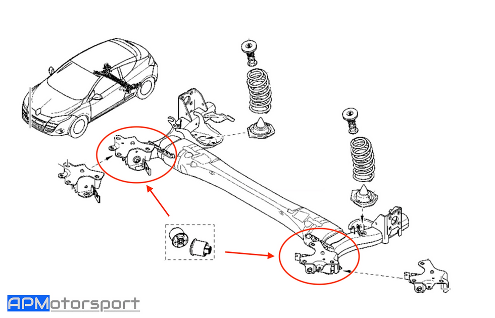 Thumbnail: Megane III RS-R race rear axle uniball spherical bearing kinematic mk3