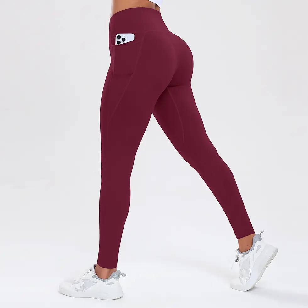 Thumbnail: Women Yoga Pants with Pockets Butt Lifting Tummy Control Sports Leggings High Wa