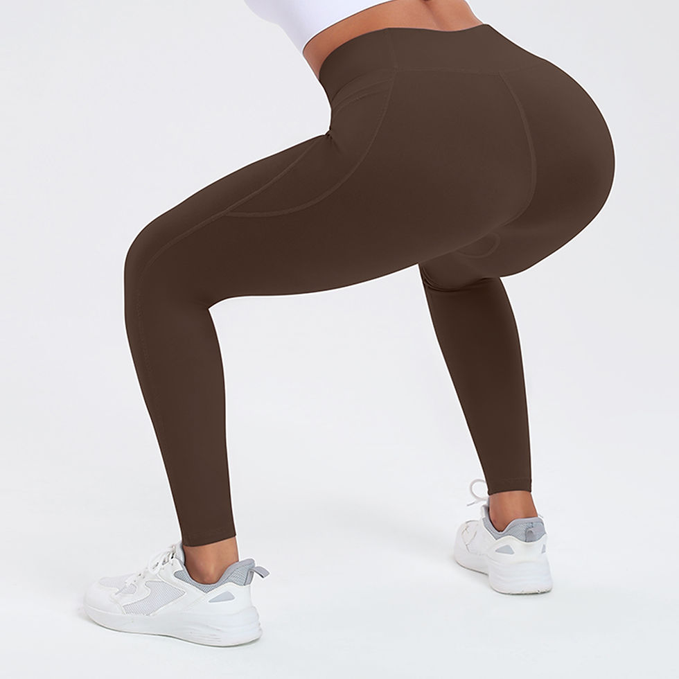 Thumbnail: Women Yoga Pants with Pockets Butt Lifting Tummy Control Sports Leggings High Wa