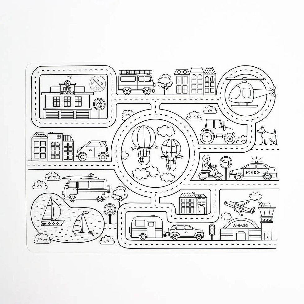 Thumbnail: Silicone Reusable Coloring Mat & Markers Set - Roadmap
