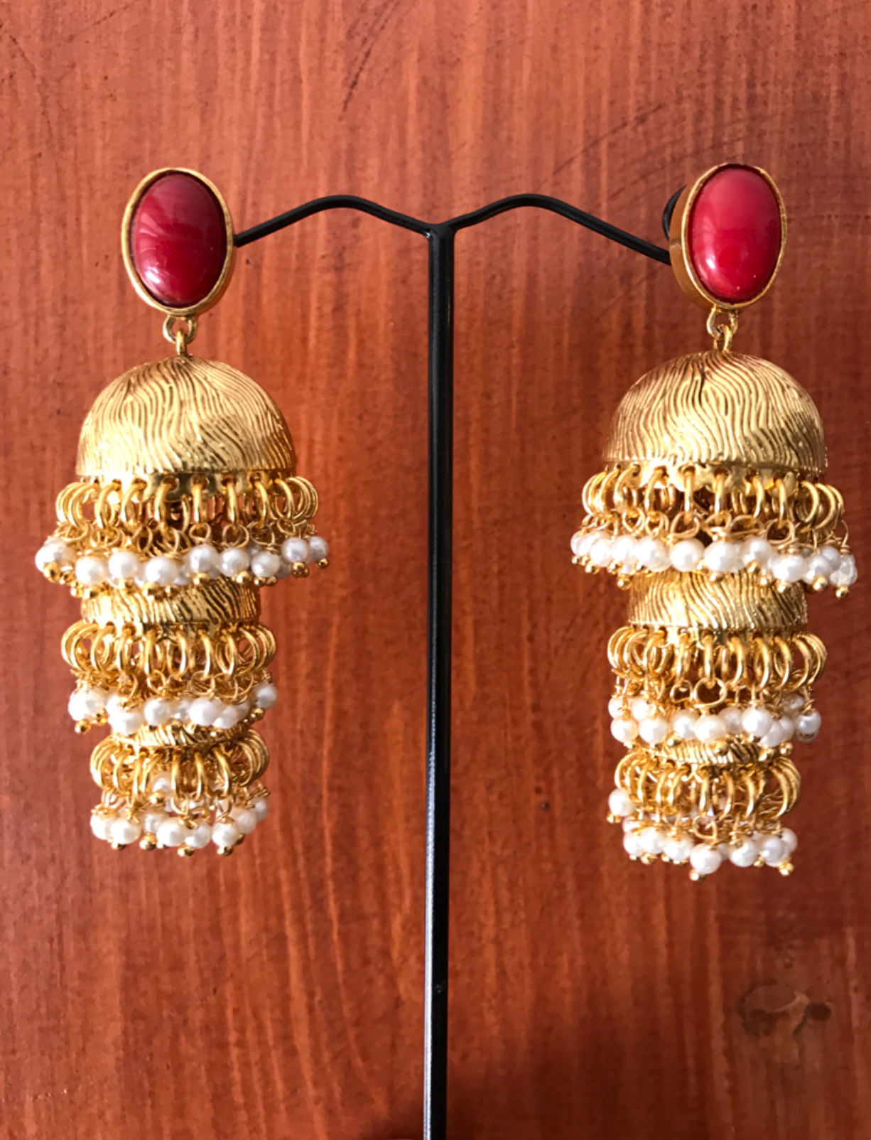 Gold plated 3 layer Jhumka 
