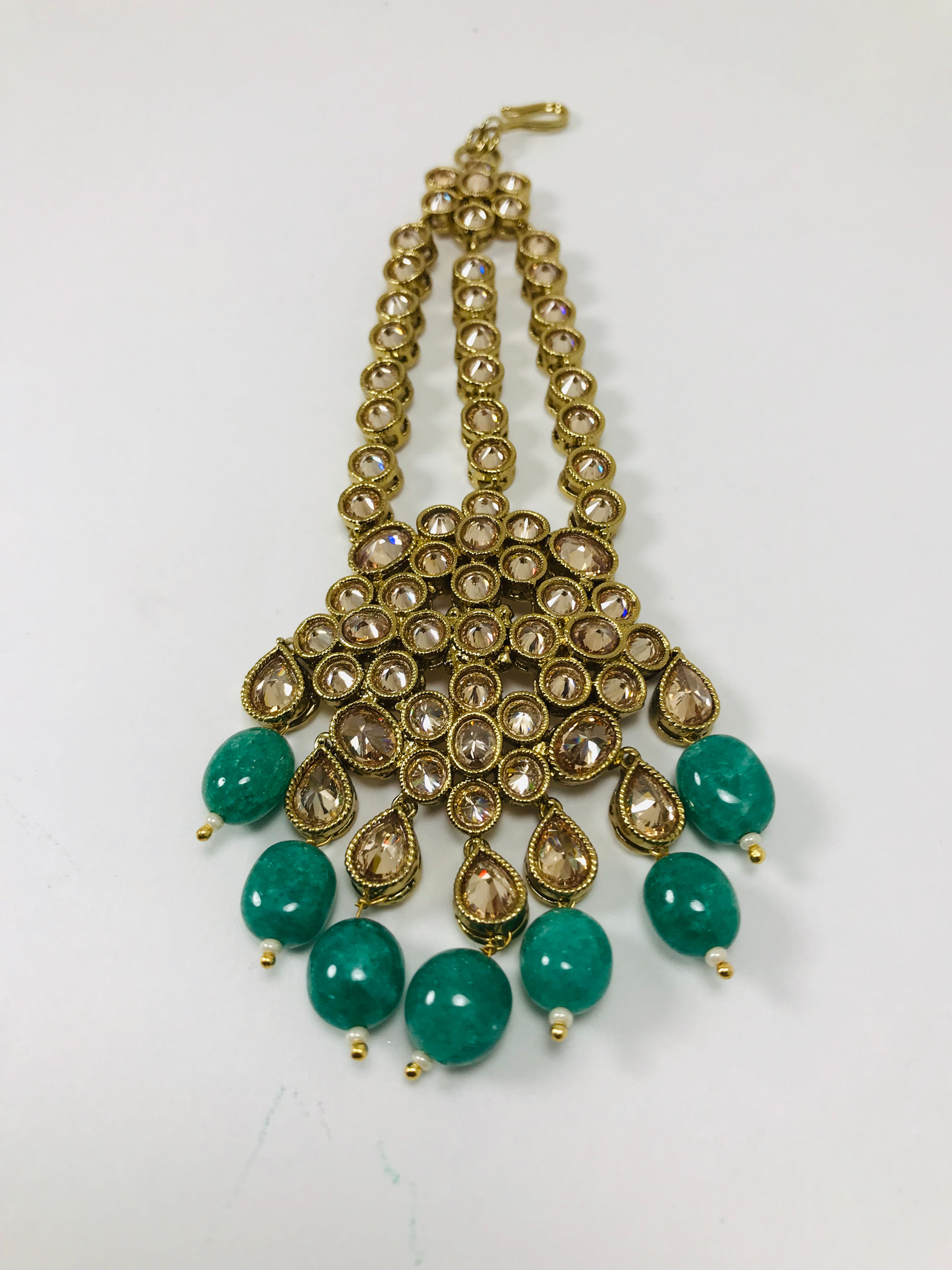 Mehendi color stone pasa tikli head piece