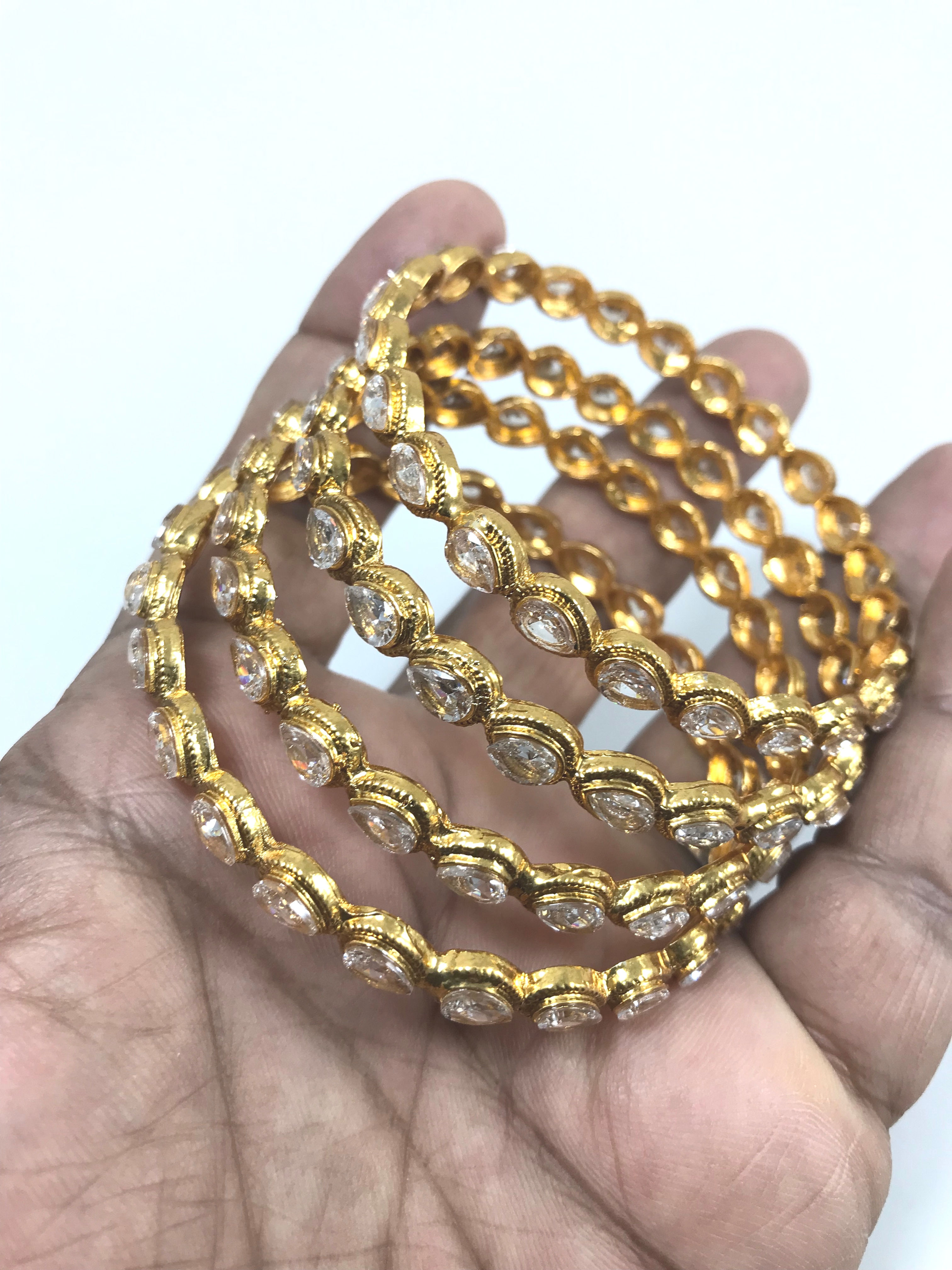 Glass kundan bangles 