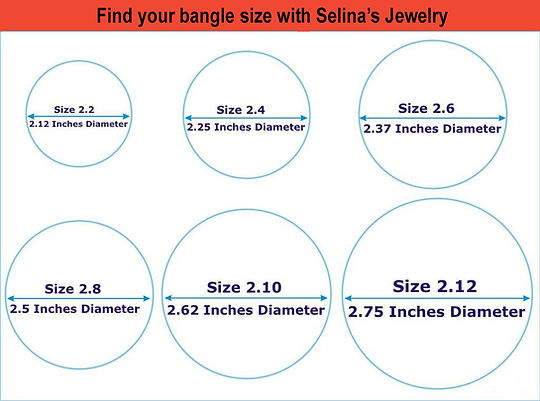 Bangle Size Chart | United States | Selina's Jewelry