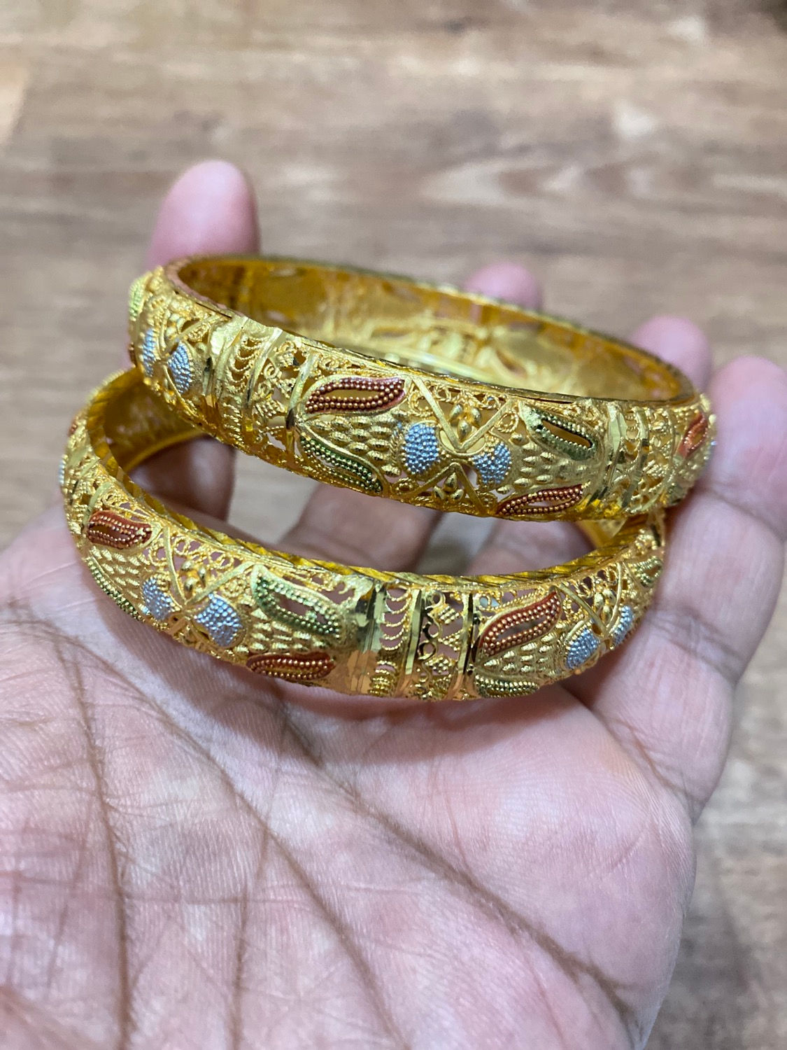 Gold plated Meena Bangles