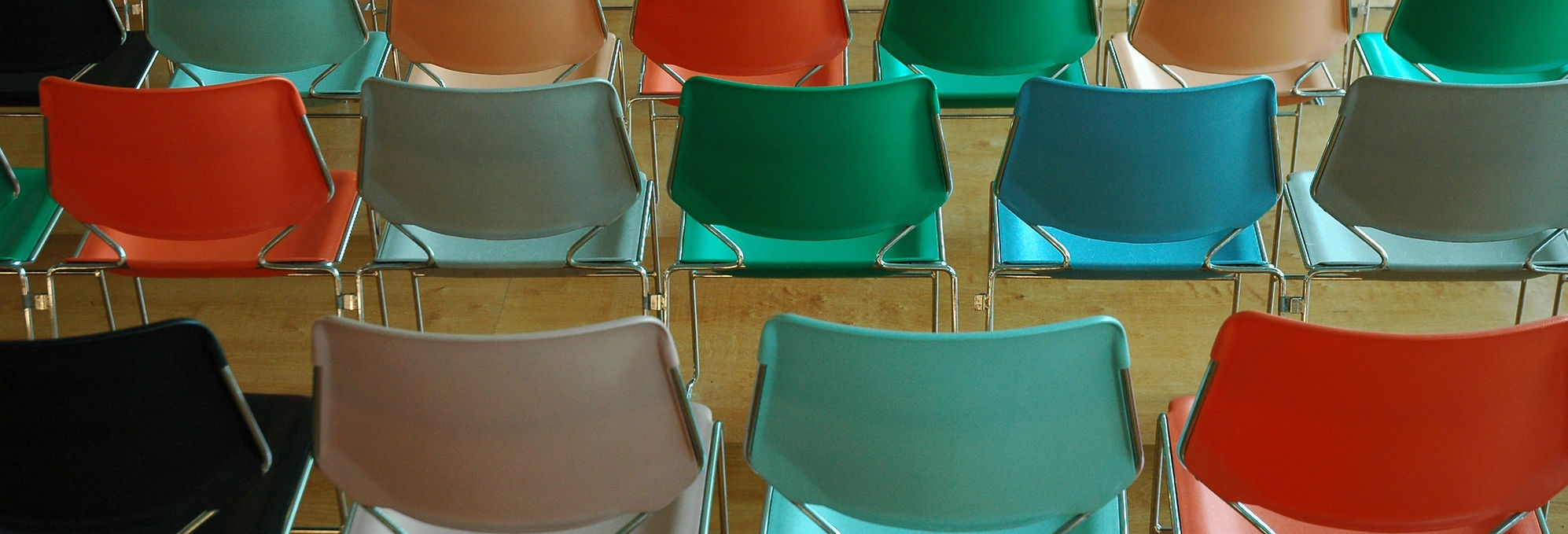 rows of colourful chairs