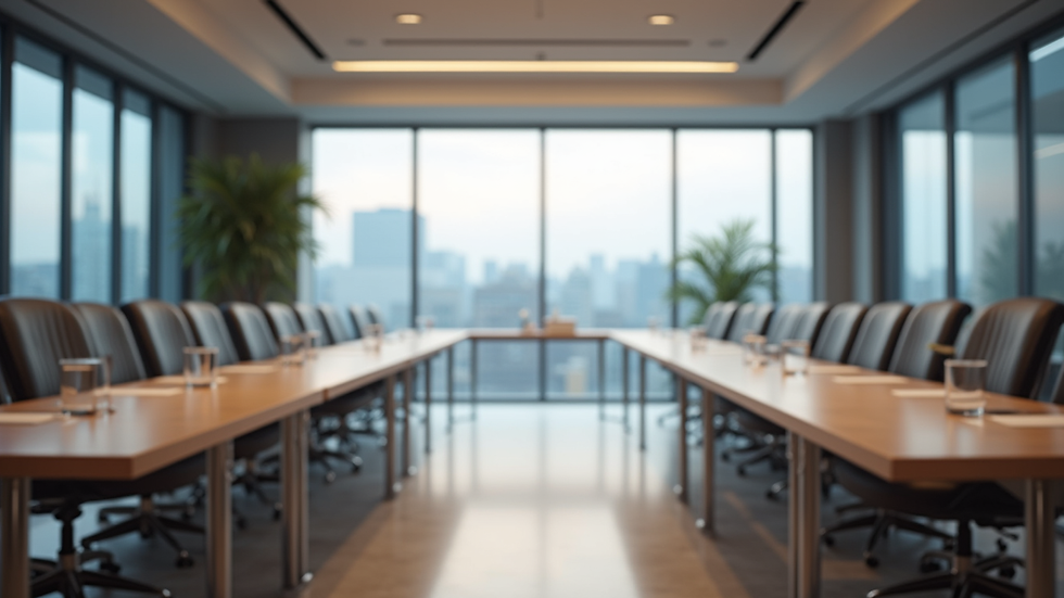 Eye-level view of a modern conference room set up for a training session