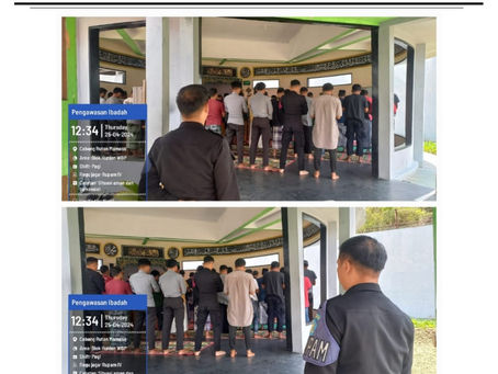 Pengawasan Kegiatan Solat Berjamaah WBP di Mushola Al Mubarak Lapas Mamasa