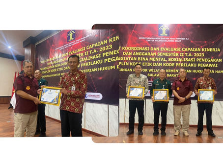 Lapas Mamasa Mendapatkan perdikat Pengelola Kehumasan Terbaik