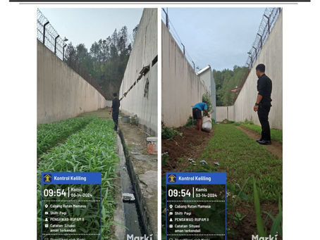 Kontrol Rutin Area Tembok Keliling Lapas Kelas Mamasa