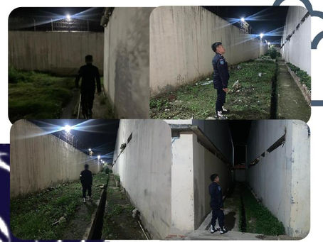 "Monitoring dan kontrol keliling Karupam pada area brandgang pada dini hari"