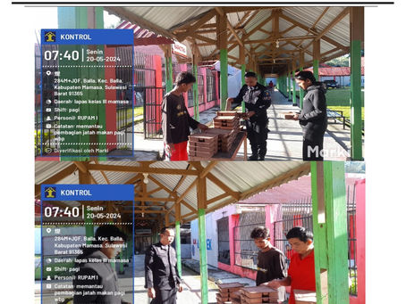 Pengawasan Pembagian Ompreng Sarapan Warga Binaan di Lapas Kelas III Mamasa