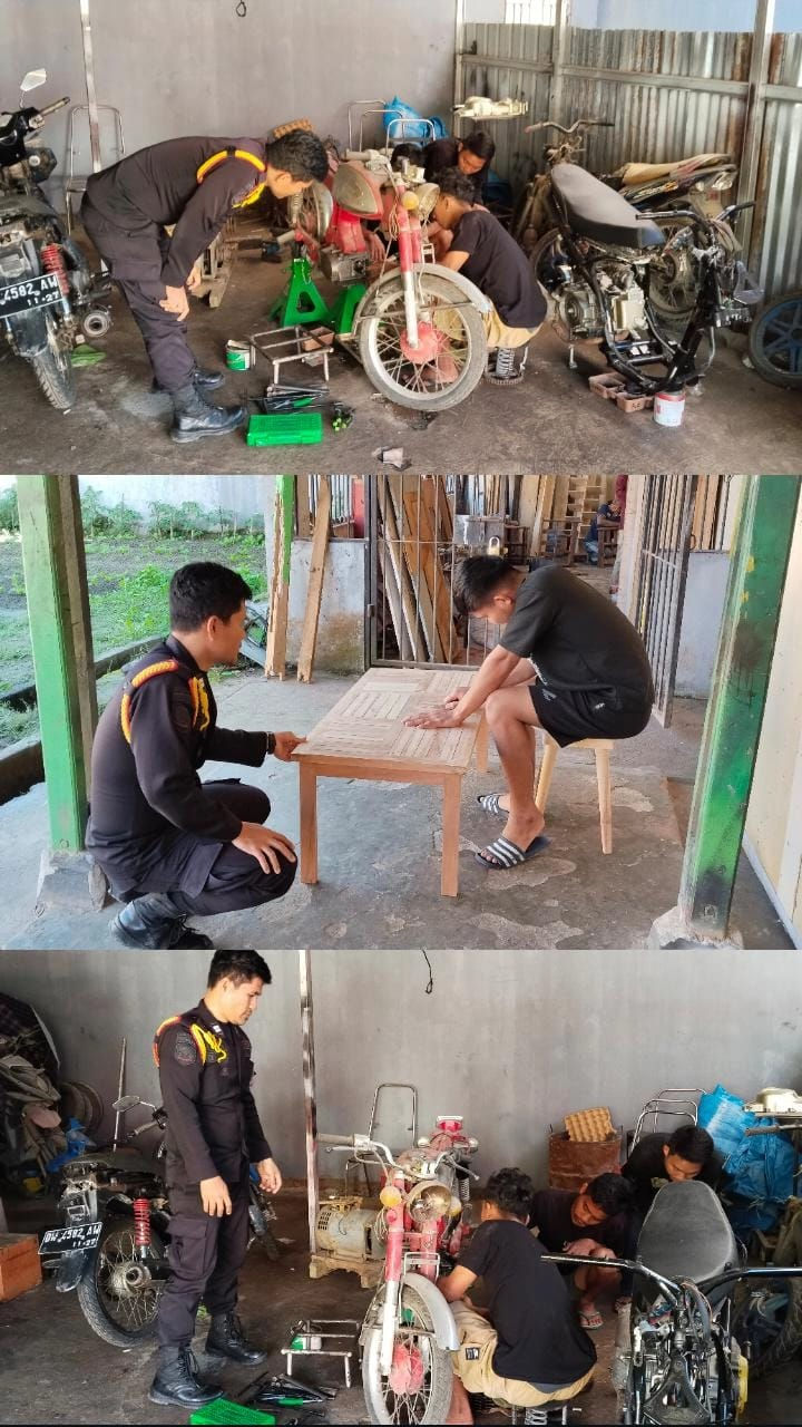 Petugas Pengamanan Lapas Mamasa Laksanakan Pengawasan Ketat di Area Bengkel Pertukangan Kayu dan Otomotif