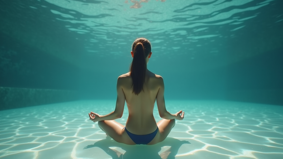 Vue en plongée d’une personne assise en méditation, mains posées sur les genoux