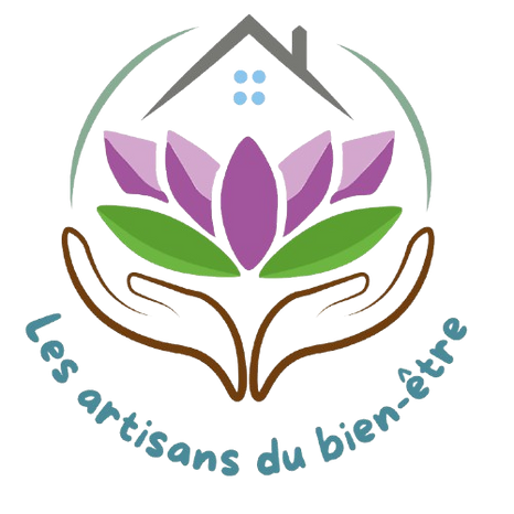 logo de l'association mains tenant une fleur de lotus