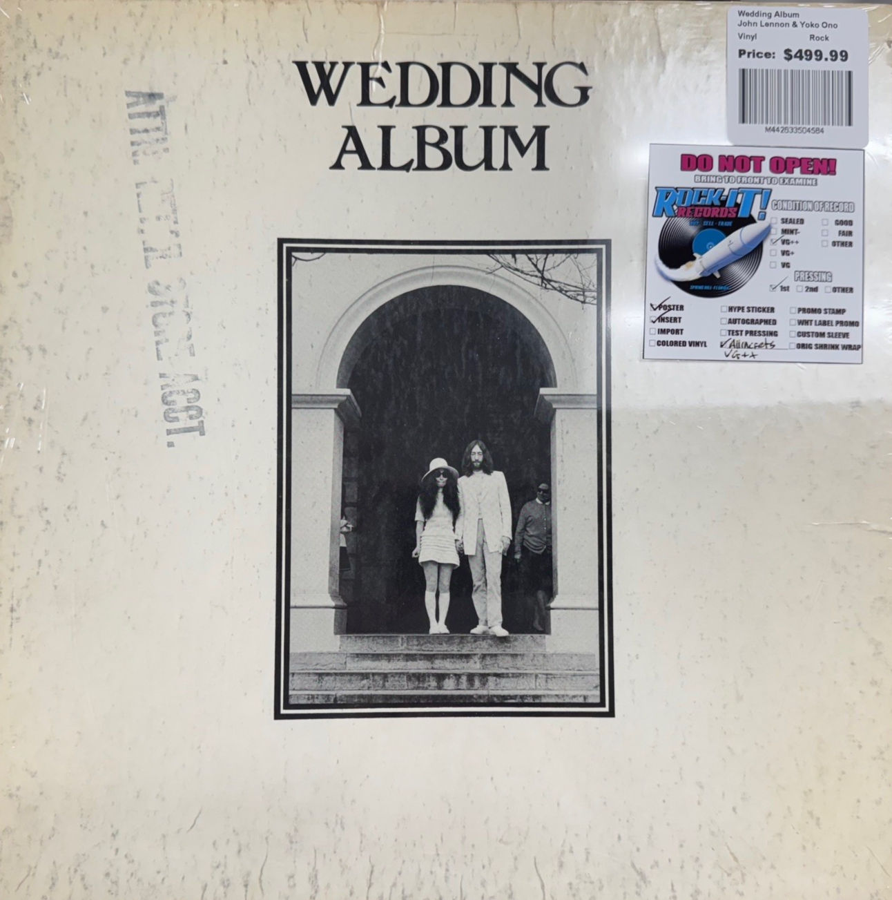 John Lennon Yoko Ono "Wedding" Album 1969 1st Press USA Apple w/poster & card