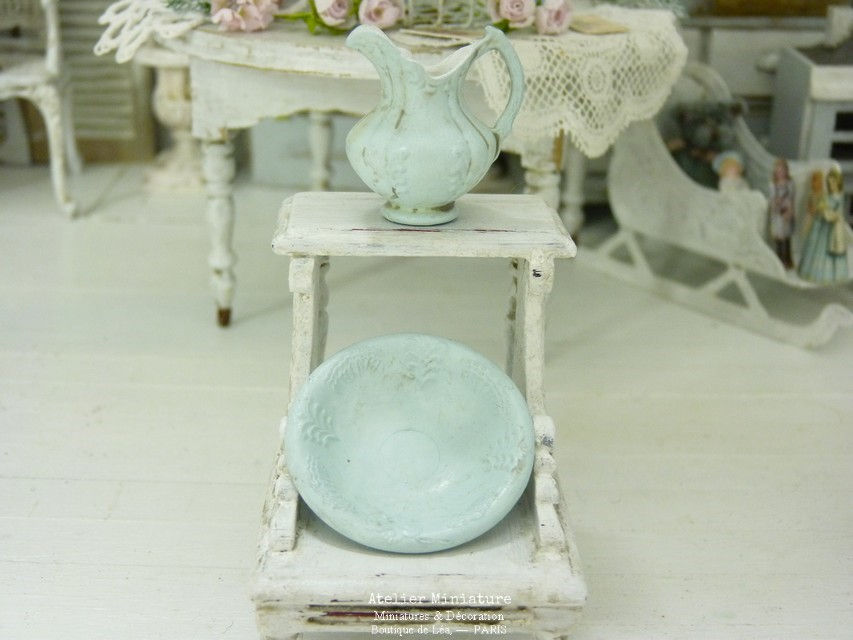 Thumbnail: Broc + Cuvette Bleus, Maison de Poupée, Échelle 1/12