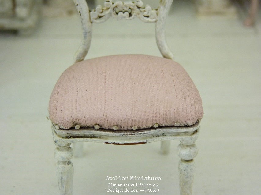 Miniature : Chaise Miniature en Bois, Maison de Poupée, 1/12