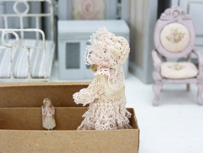 Miniature : Poupée miniature, 5,5 cm, style Kammer et Reinhardt, Échelle 1/12