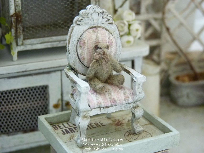 Miniature : Ourson Vintage Miniature, Maison de Poupée, 1/12