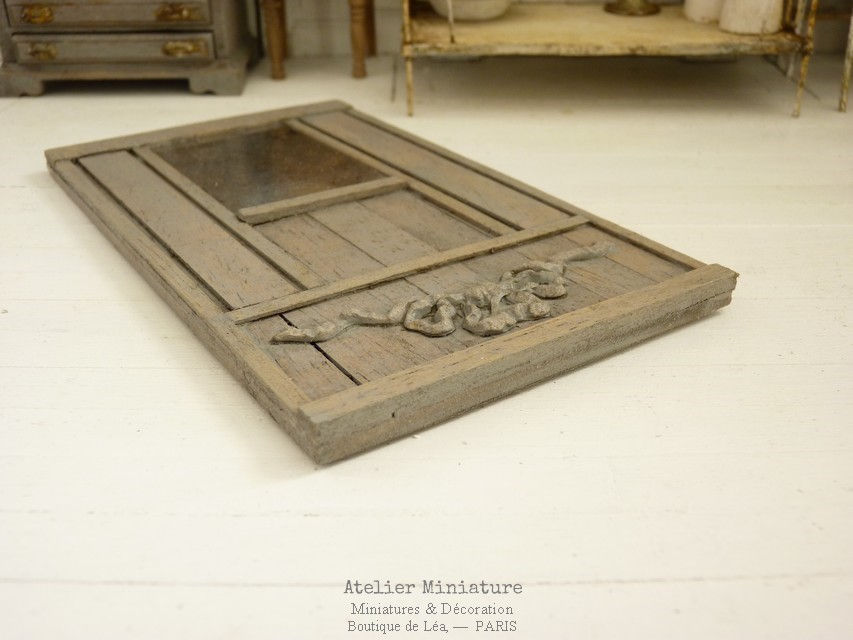 Miniature : Miroir-Trumeau Vieilli Miniature en Bois, Échelle 1/12