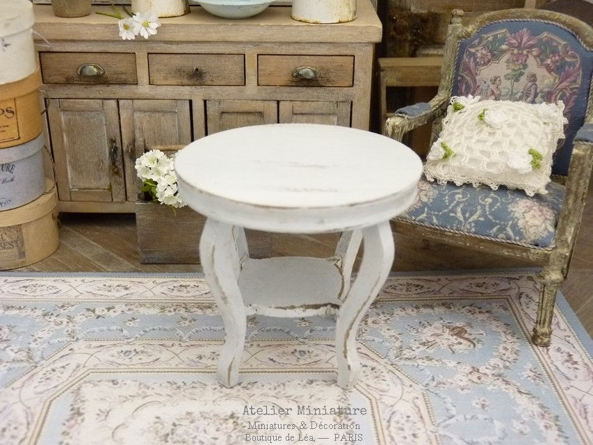 Thumbnail: Table d'Appoint Miniature, Mobilier en Bois, Meuble de poupée, 1/12