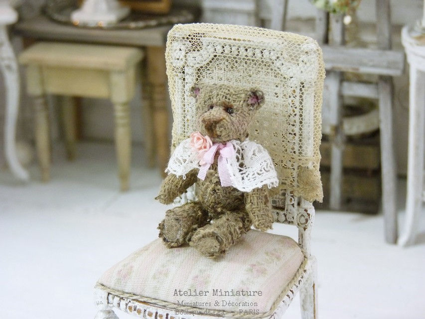 Thumbnail: Ourson  Miniature Brun Ancien, Maison de Poupée 1/12