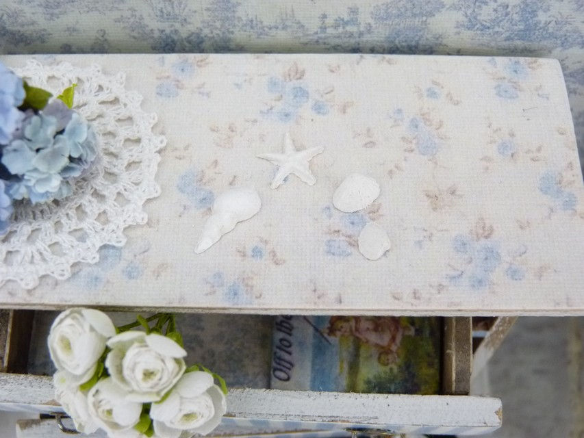 3 Coquillages + 1 Étoile de Mer Miniatures, Shabby Chic, Maison de Poupée