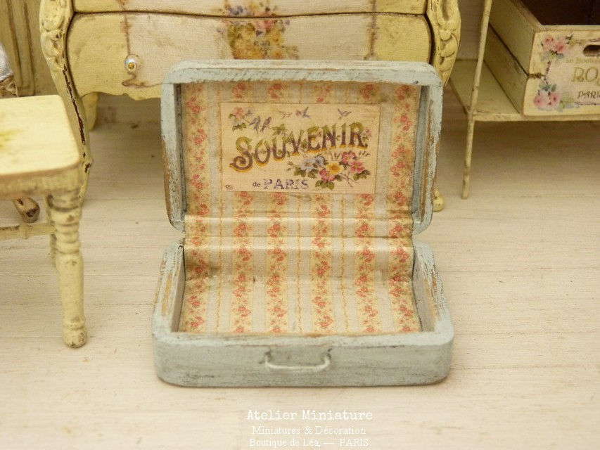 Thumbnail: Set of three wooden cases, Pastel Shabby Chic, Doll House, 1/12